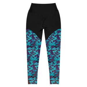 Jade Compression Sports Leggings (Stained Glass-Purple Glow)