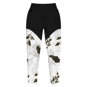 Flora Compression Sports Leggings (White)