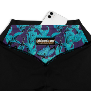 Jade Compression Sports Leggings (Stained Glass-Purple Glow)