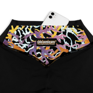 Coral Compression Sports Leggings (Black)
